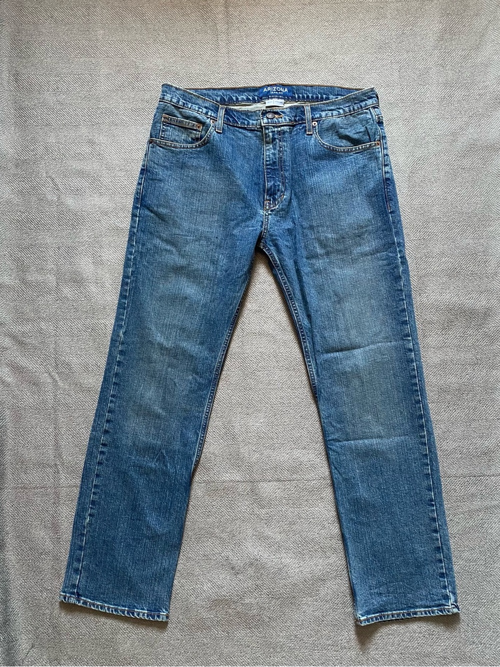 Arizona Jean Co. Mens Flex Straight Jeans 34x30 Blue Medium Wash Stretch